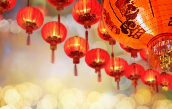 Chinese new year lanterns in china town.